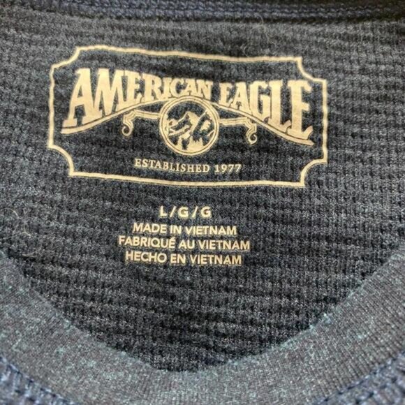 American Eagle Mens Black Long Sleeve Pullover Sweater Shirt Size Large​​​​ - Picture 3 of 7